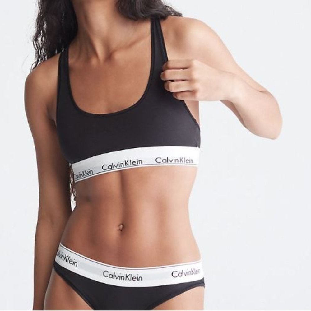 Mismatched Size CK MODERN COTTON Modal Bralette X-Large Bikini in Large Black